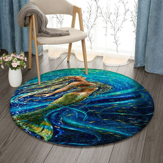 Mermaid HN170940RR Round Area Rug