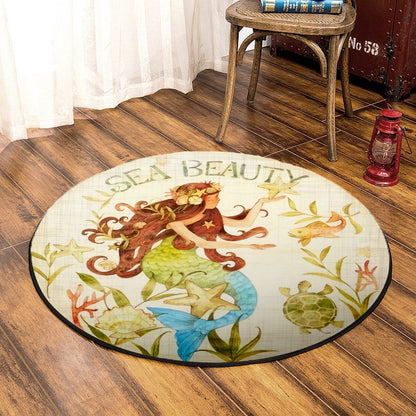 Mermaid HT050925TM Round Area Rug