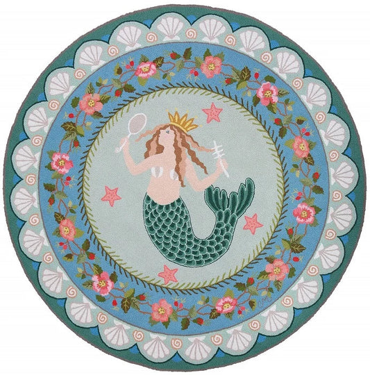 Mermaid Queen CLM1510061TM Round Area Rug