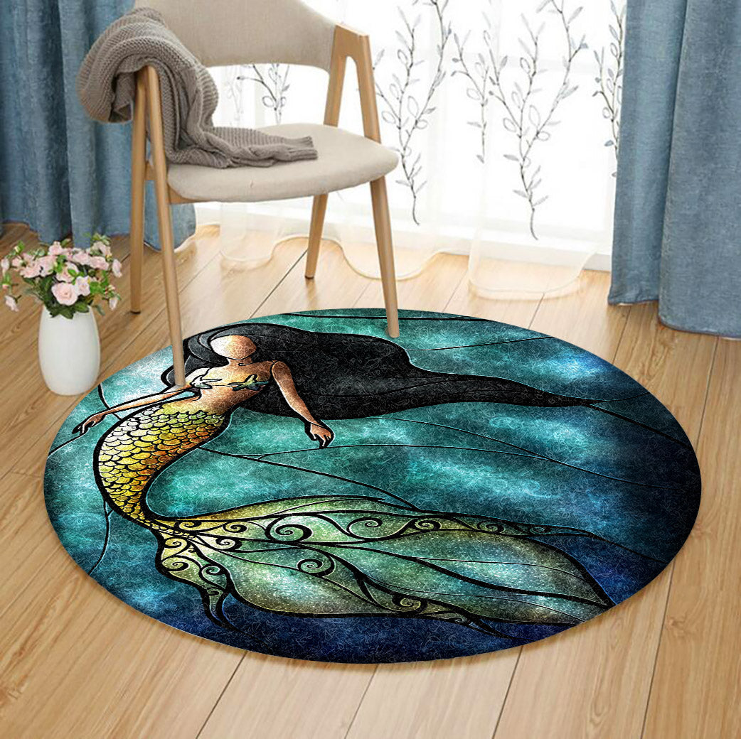 Mermaid VD2310070RR Round Area Rug