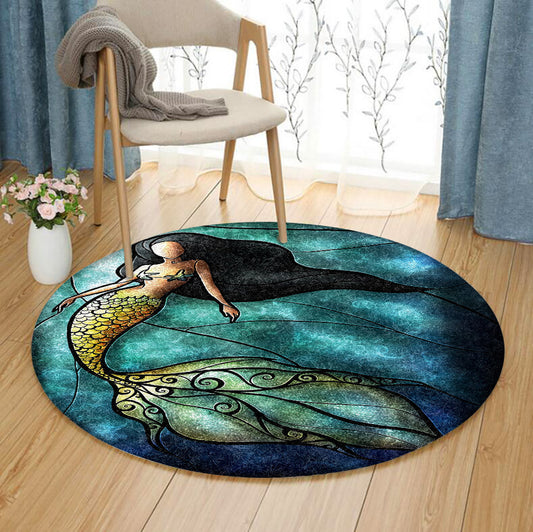 Mermaid VD2310070RR Round Area Rug