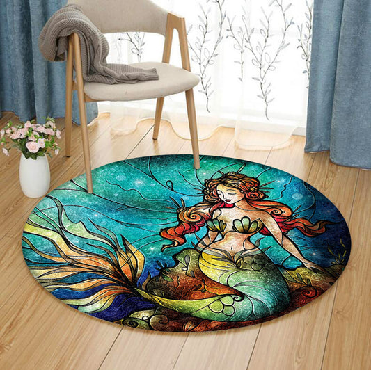 Mermaid VD2310072RR Round Area Rug