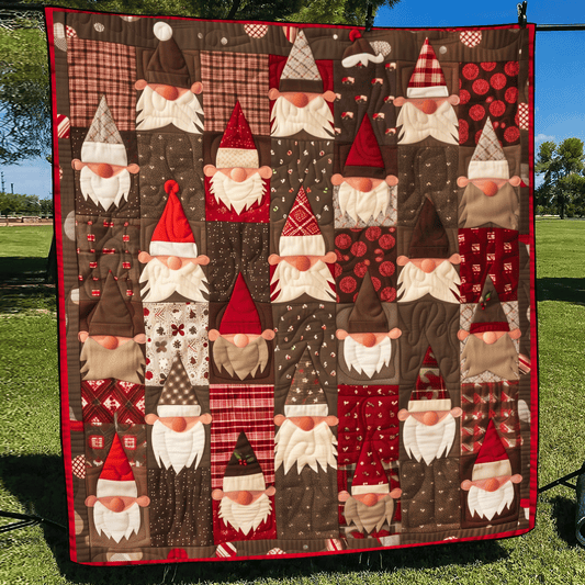 Merry Gnome Gatherings Quilted Blanket NCU0DV193