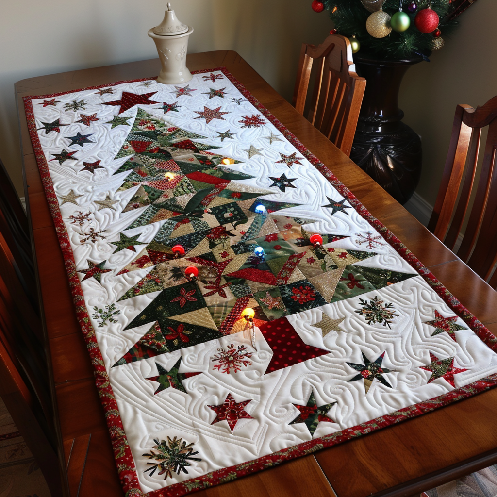 Merry Tree Quilted Table Runner NCU0PT167