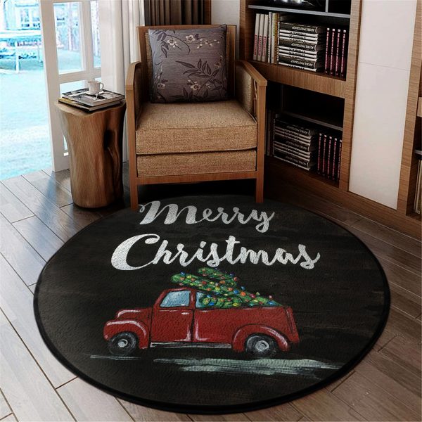 Merry Christmas CLM1210118R Round Area Rug