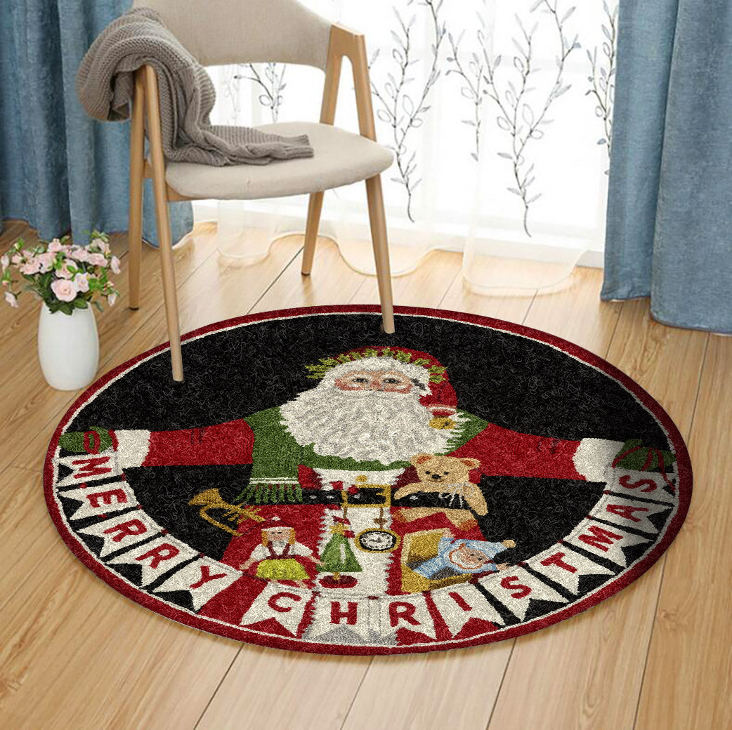 Merry Christmas HM1810104TM Round Area Rug