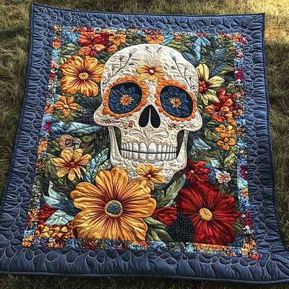 Mexican Skull Art Quilted Blanket NCU0TL1890