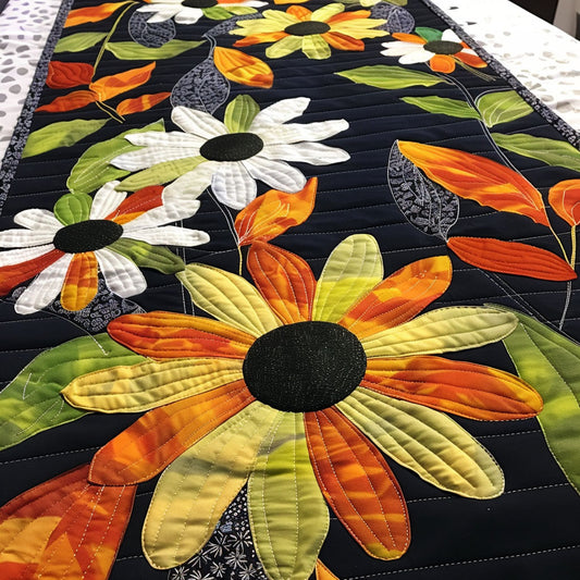 Midnight Bloom Quilted Table Runner NCU0TL375