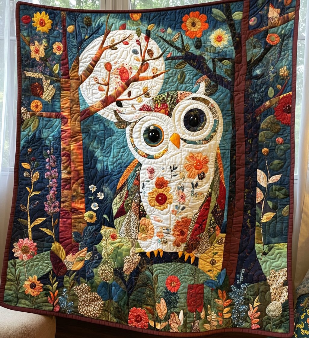 Midnight Owl Dance Quilted Blanket NCU0DV586