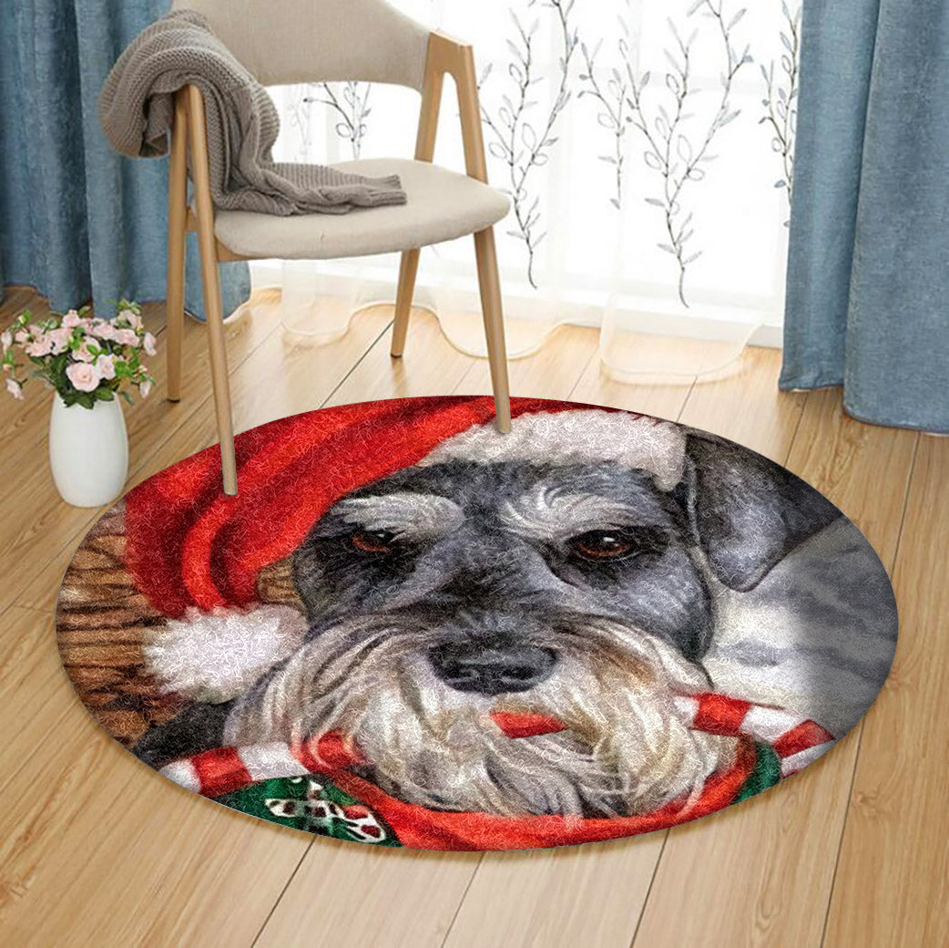 Miniature Schnauzer Christmas DV2210088RR Round Area Rug