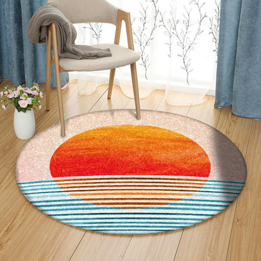 Minimalist Sunset DN2410071RR Round Area Rug