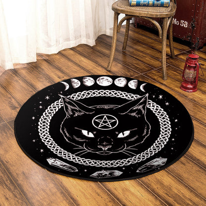 Mistery Cat HT090853 Round Area Rug