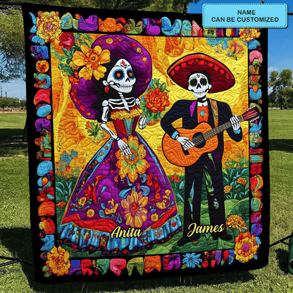 Dia De Los Muertos Personalized Quilted Blanket