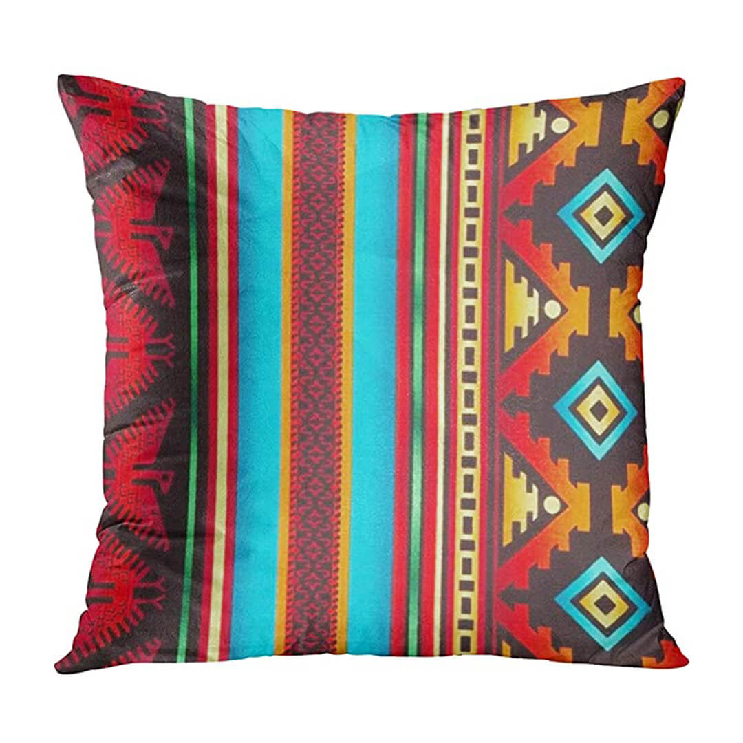 Red Rustic Aztec Cushion Covers