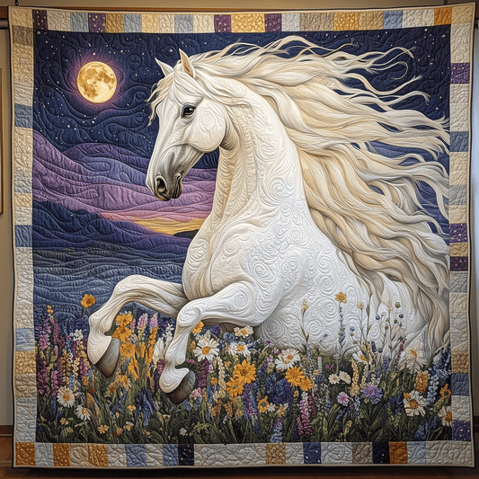 Moonbeam Steed Art Quilt Hanging NCU0TH1702