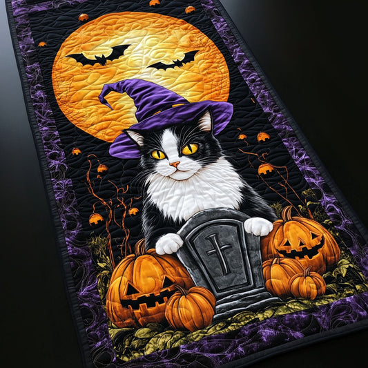 Moonlit Mischief Quilted Table Runner NCU0PT784