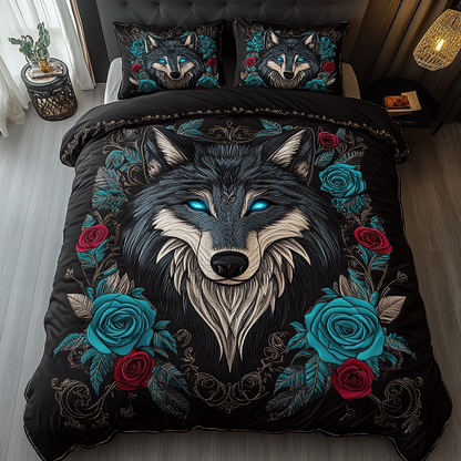 Moonlit Wolf 3-Piece Quilted Bedding Set NCU0DK3053