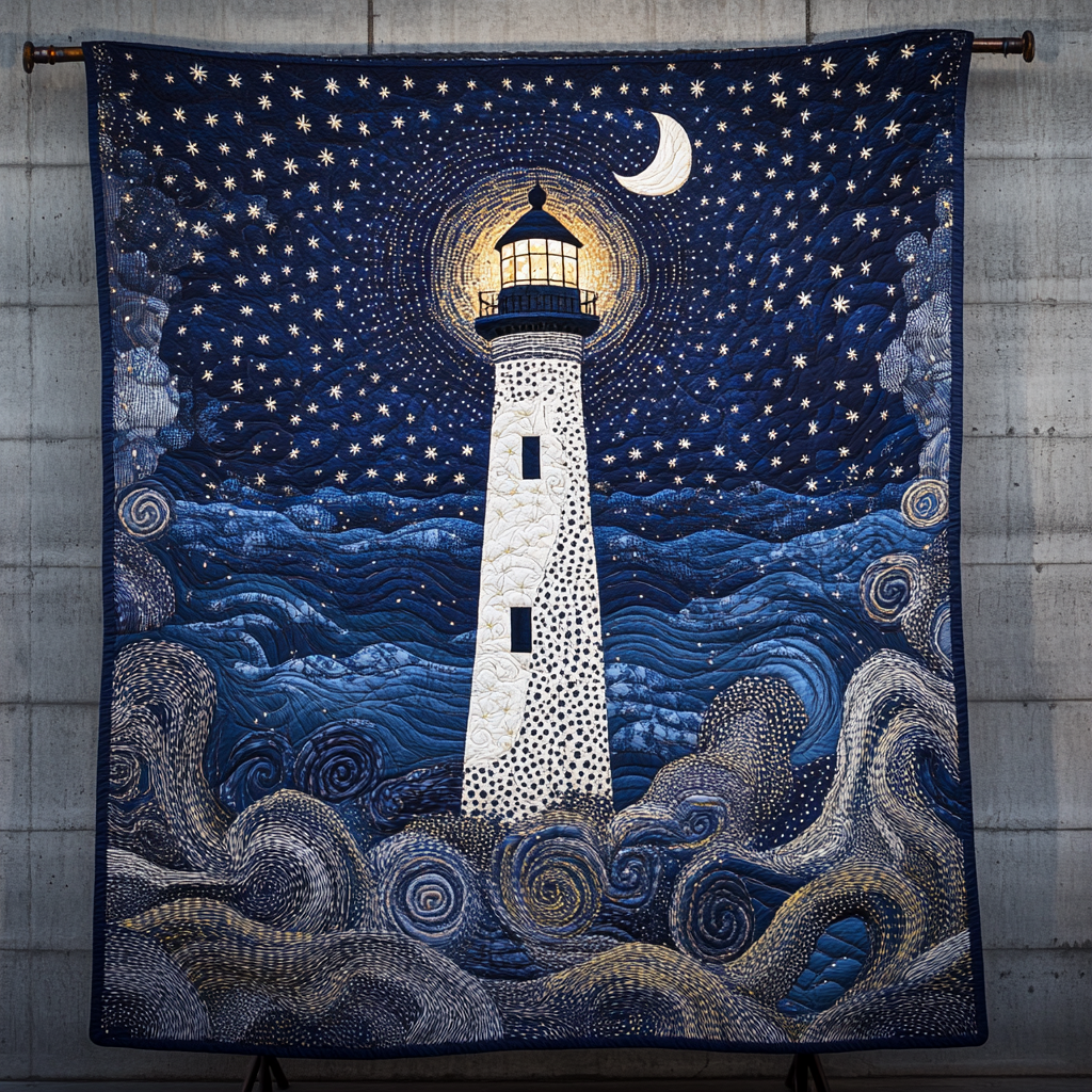 Morning Glow Lighthouse Quilted Blanket NCU0DK606