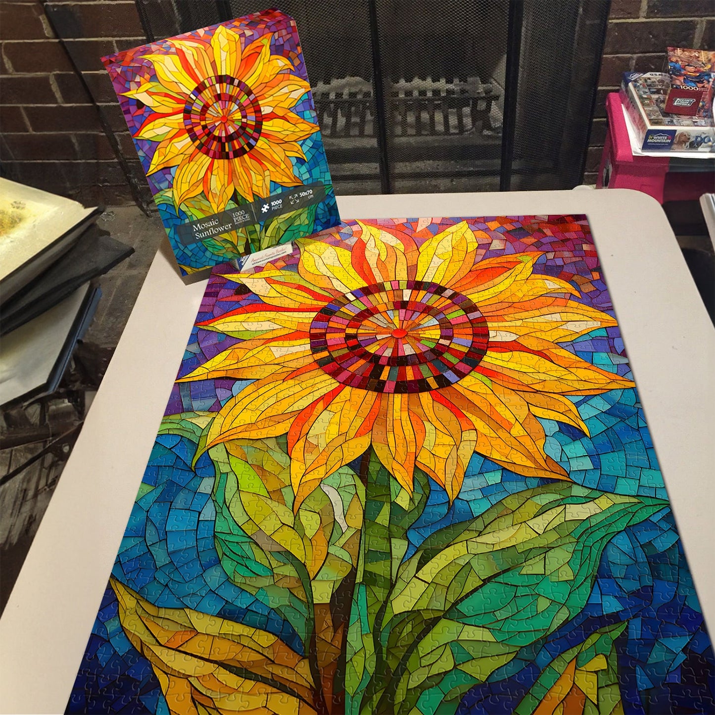 Mosaic Sunflower Jigsaw Puzzle 1000 Pieces