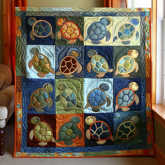 Mosaic Turtle Quilted Blanket NCU0DV003