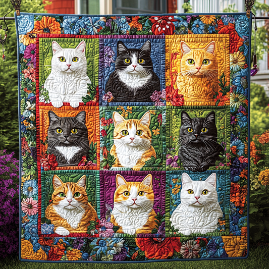 Mosaic Meow Quilted Blanket NCU0DK571