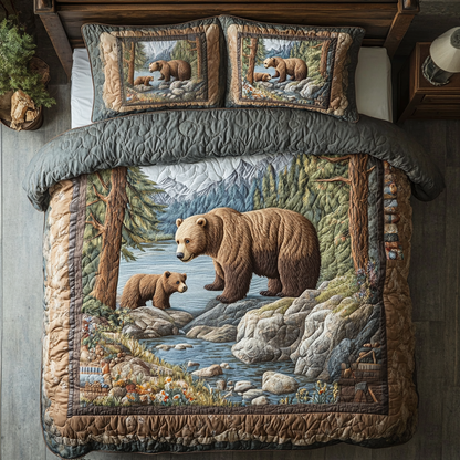 Mountain Grizzly 3-Piece Quilted Bedding Set NCU0DK2571