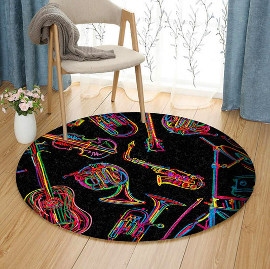 Music QN140817TM Round Area Rug