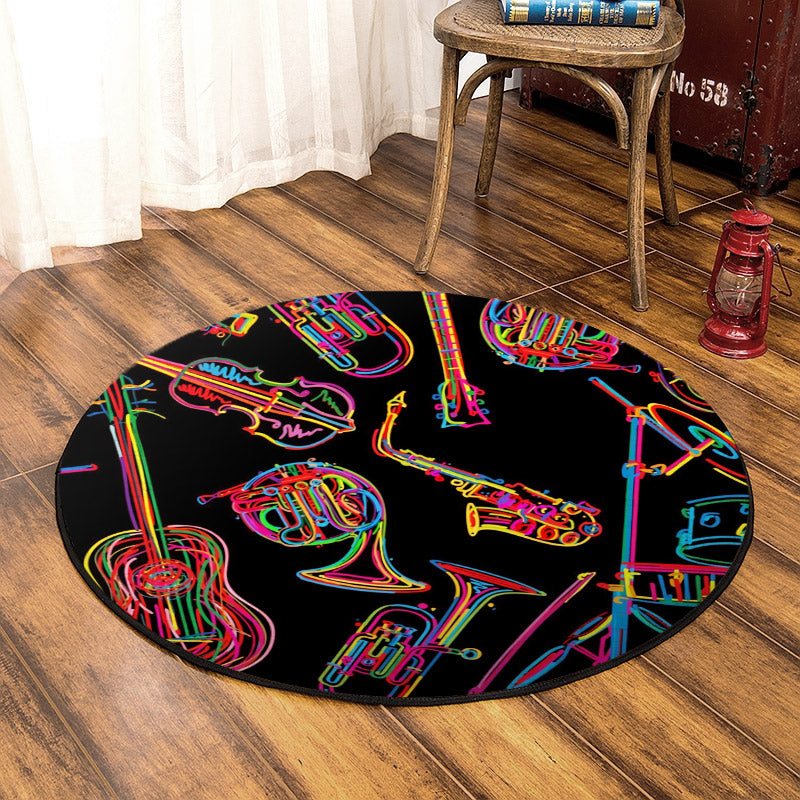 Music QN140817TM Round Area Rug