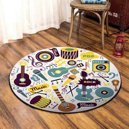 Music TN050813 Round Area Rug