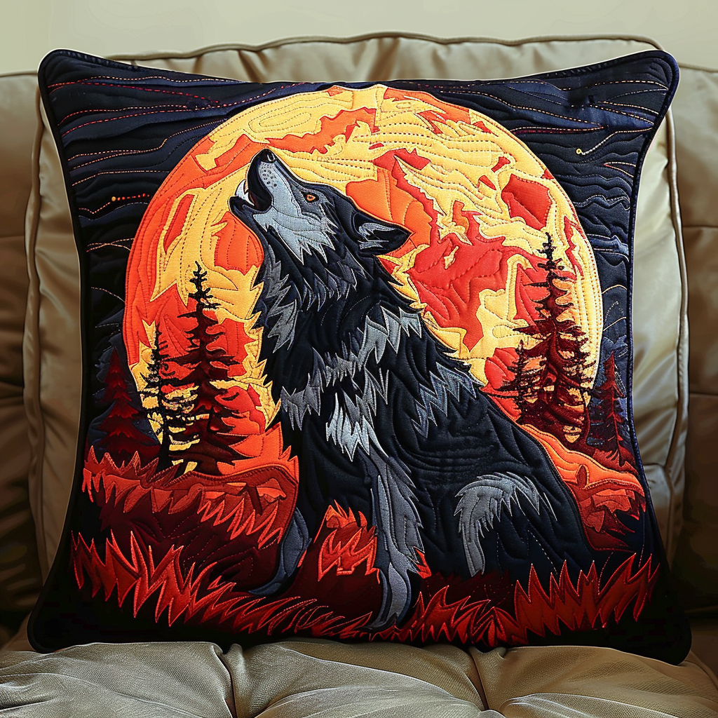 Mystic Wolf Eyes Quilted Pillow Case NCU0NT079