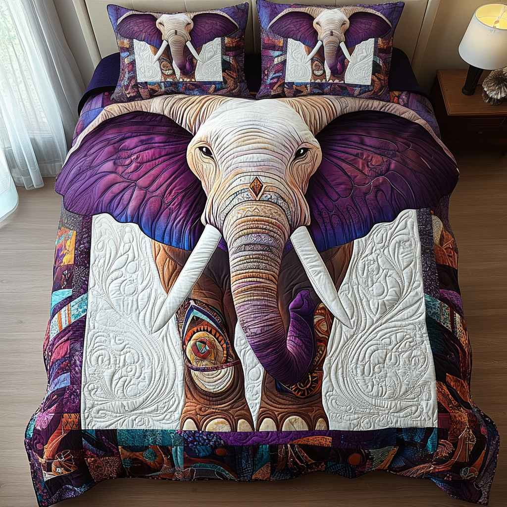 Juego de cama acolchado con elefante místico NCU0DV2428