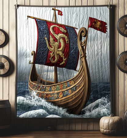 Mystic Viking Voyage Quilted Blanket NCU0DV917