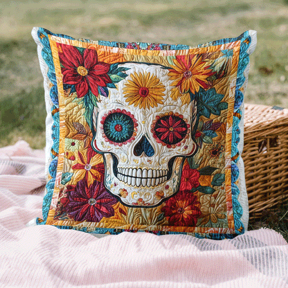 Mystical Floral Skull Quilted Pillow Case NCU0TL1989