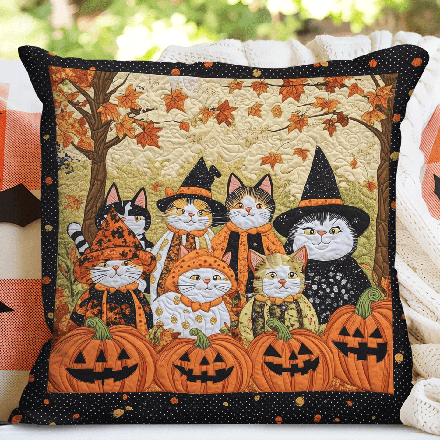 Feline Frights Quilted Pillow Case NCU0TH1755