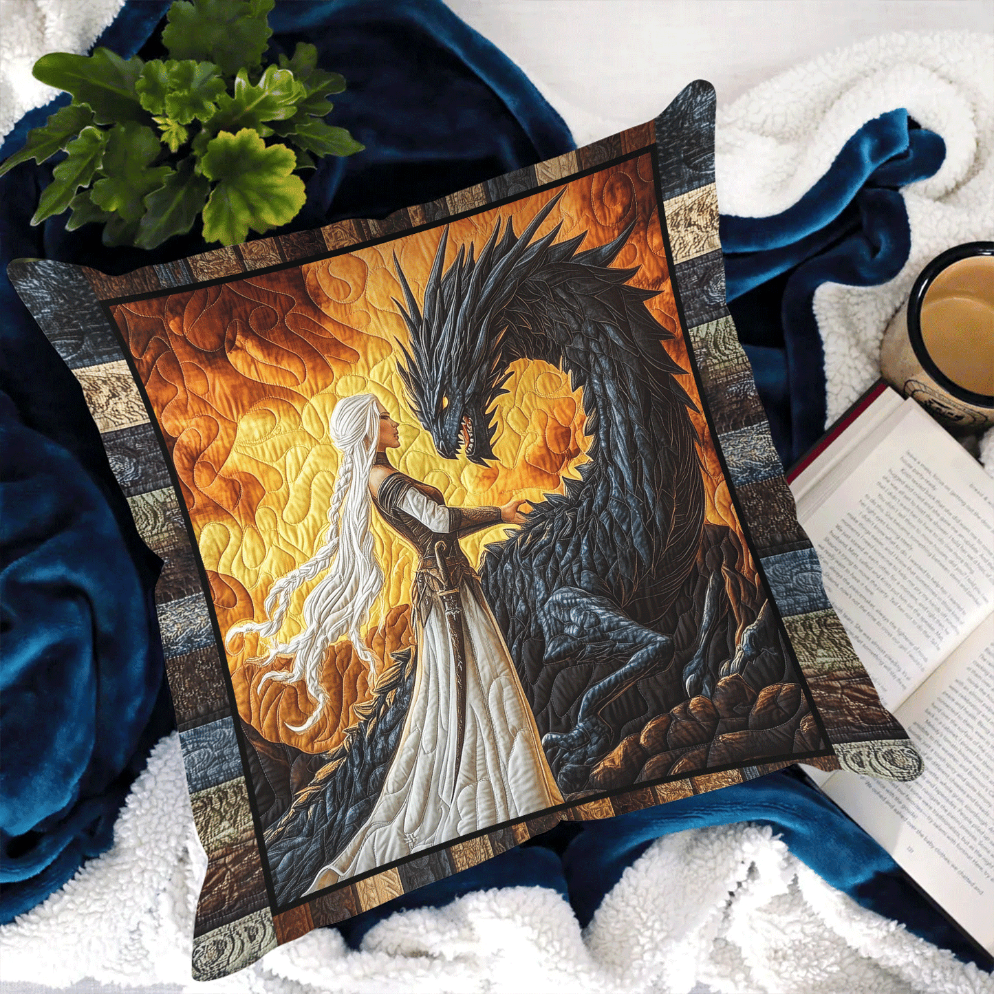 Dragon Guardian Quilted Pillow Case NCU0TH2164