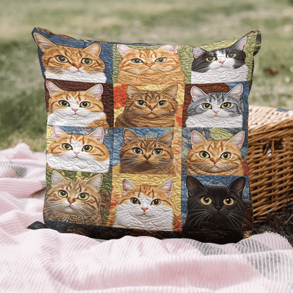 Cats in Bloom Quilted Pillow Case NCU0TL1306