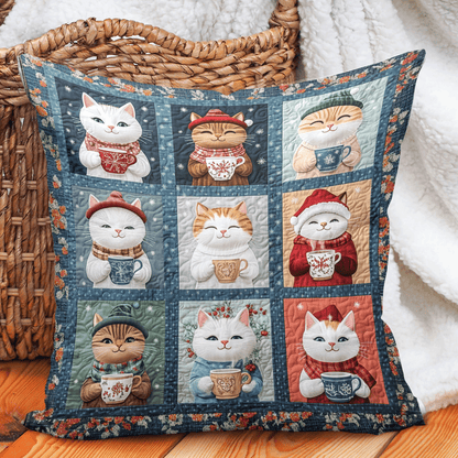 Purrfectly Cozy Cats Quilted Pillow Case NCU0TL1303