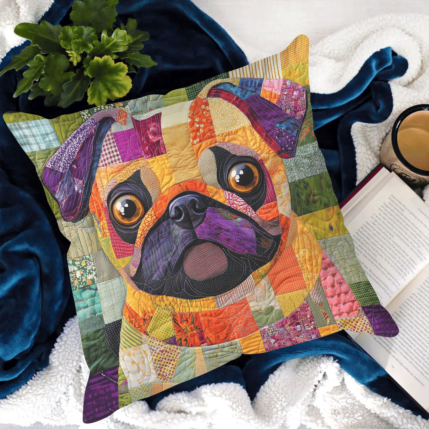 Pug Colors Delight Quilted Pillow Case NCU0TL1978