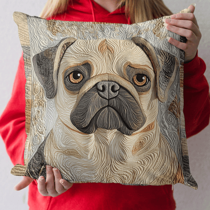 Adorable Pug Quilted Pillow Case NCU0TL1979