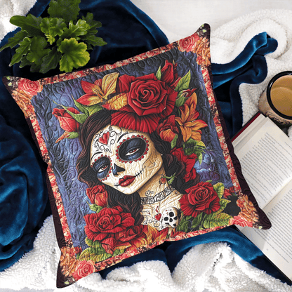 Mystical Floral Skull Quilted Pillow Case NCU0TL1975