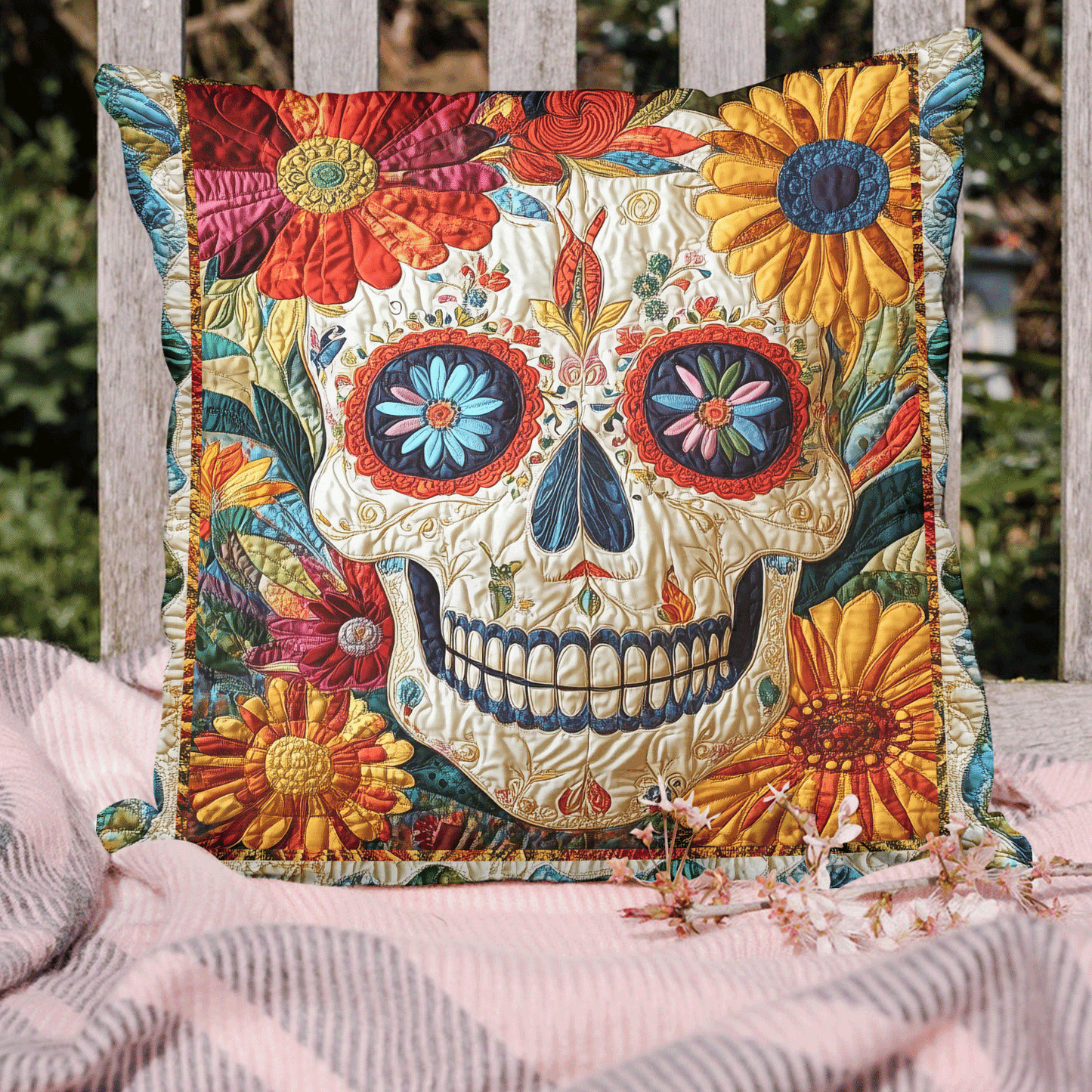 Fiesta Skull Vibes Quilted Pillow Case NCU0TL1984