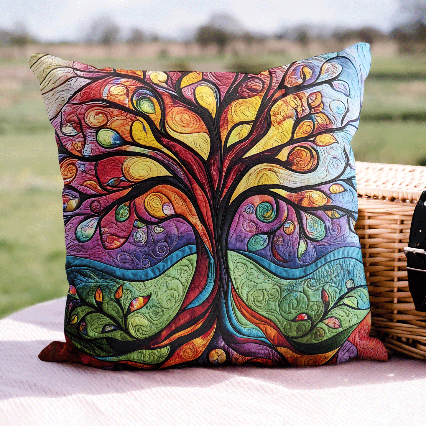 Golden Tree Of Life Quilted Pillow Case NCU0TL2108