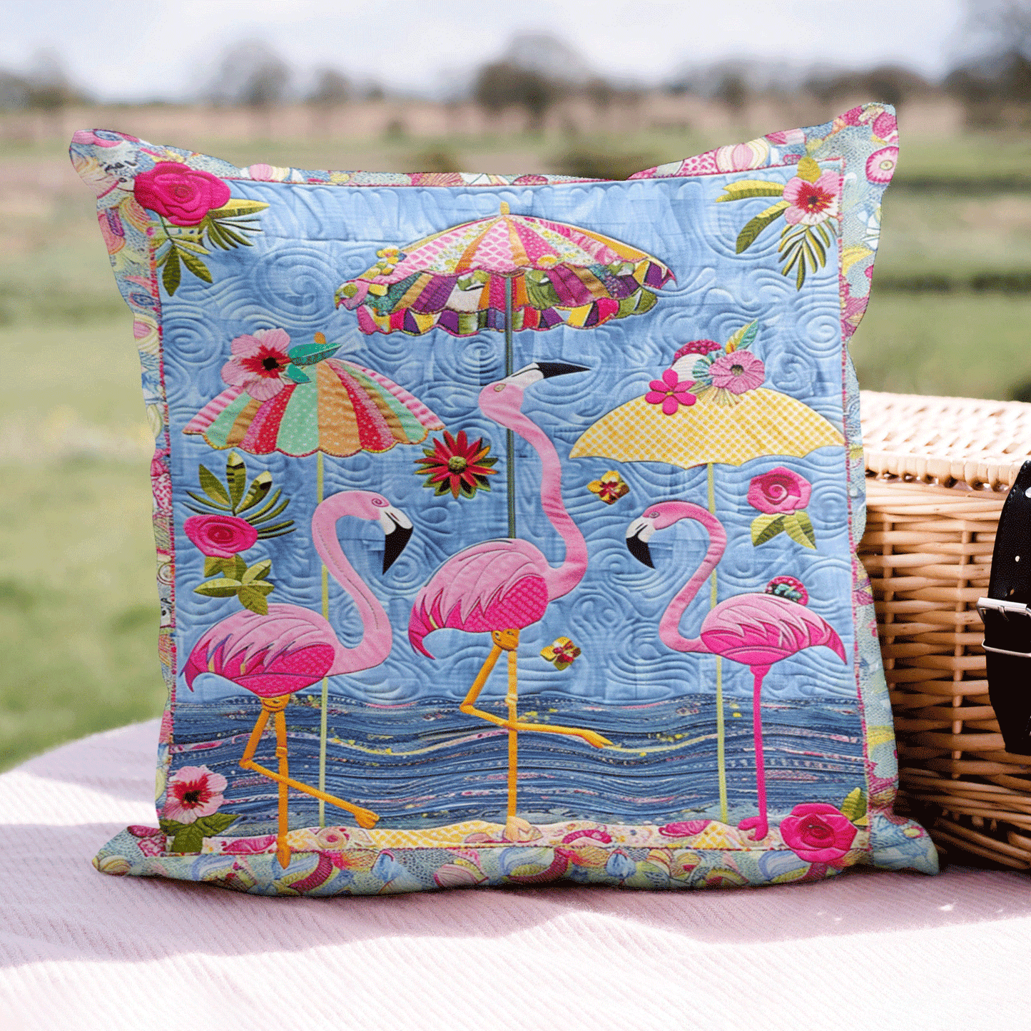 Flamingo Osasis Quilted Pillow Case NCU0TL1143