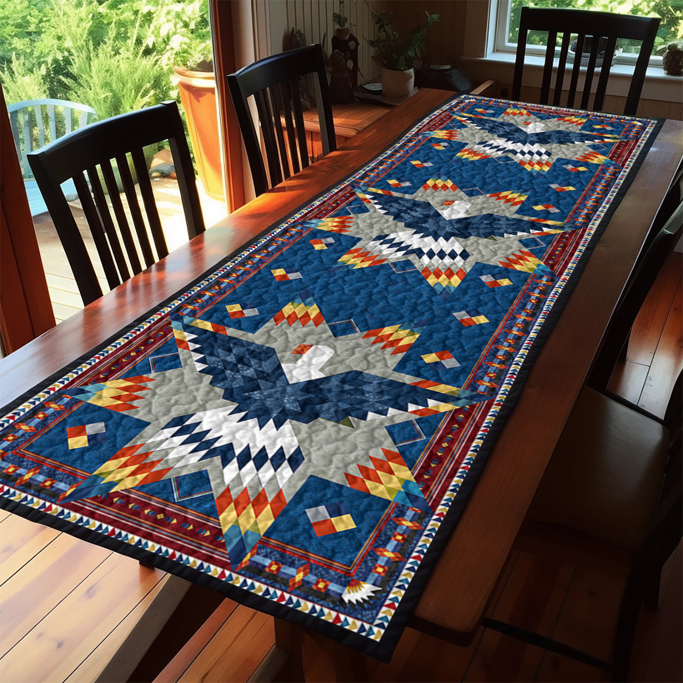 Native American Eagle HN310501MTR Quilted Table Runner