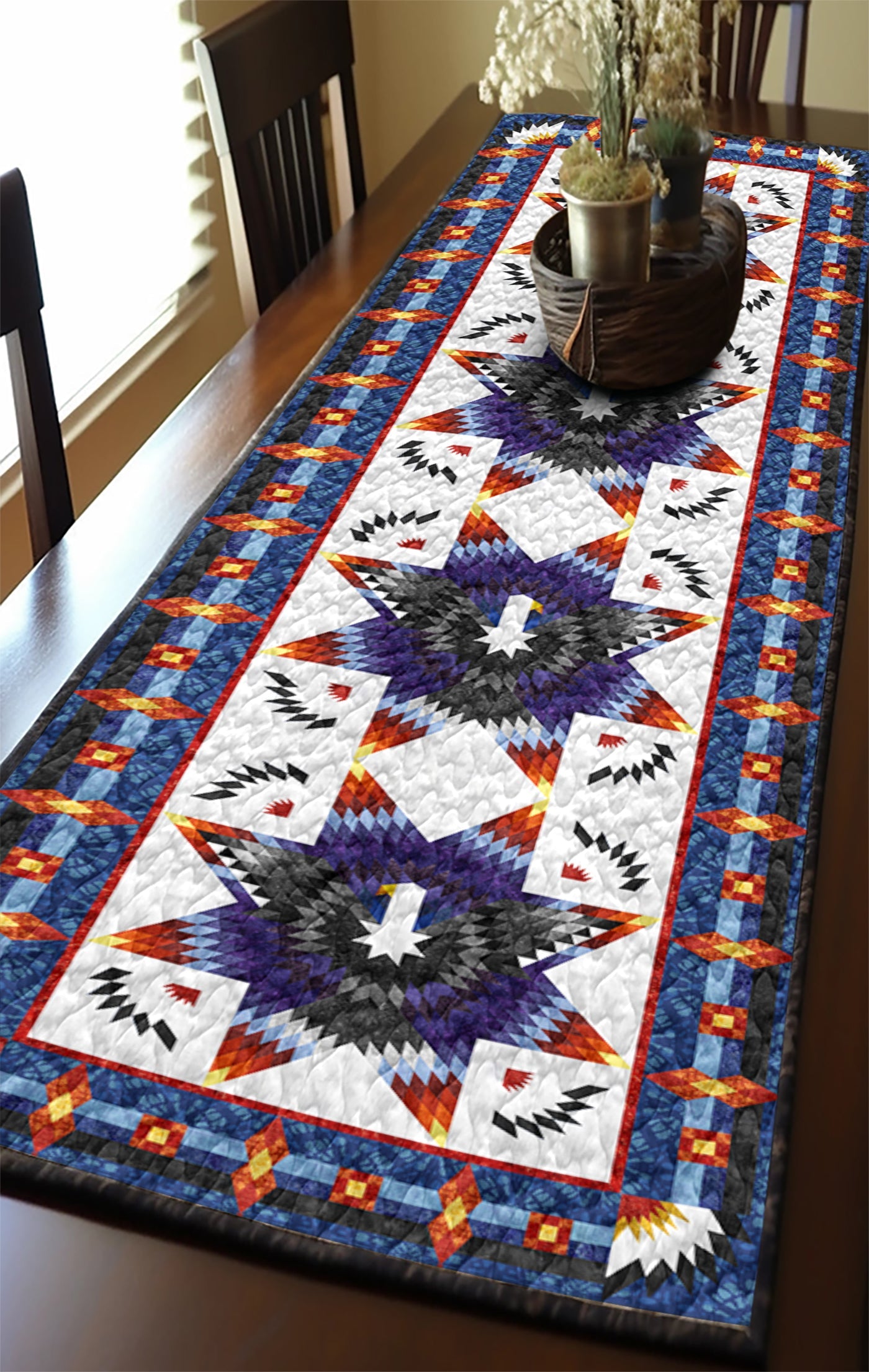 Native American Eagle TN080401MTR Quilted Table Runner