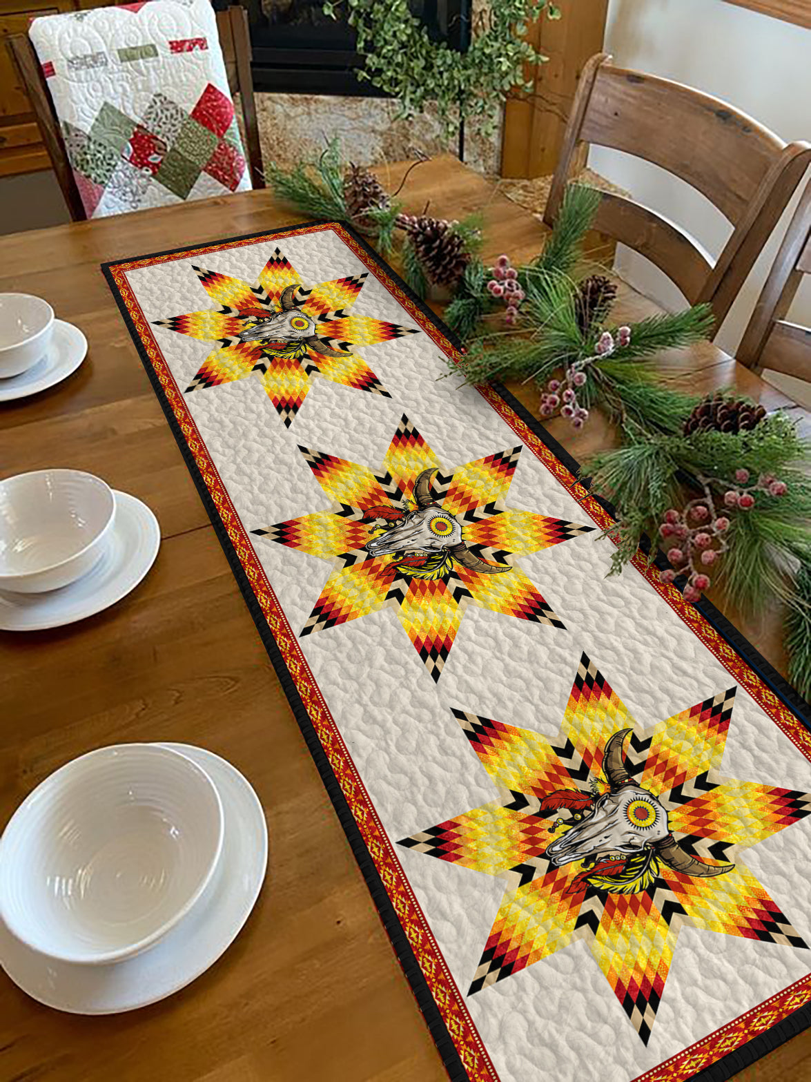 Native American HN080401MTR Quilted Table Runner