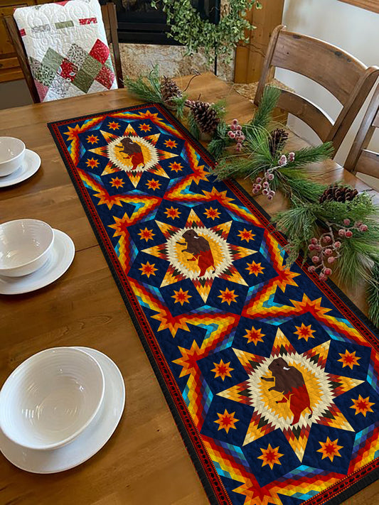 Native American HN24022304BLTR Quilted Table Runner