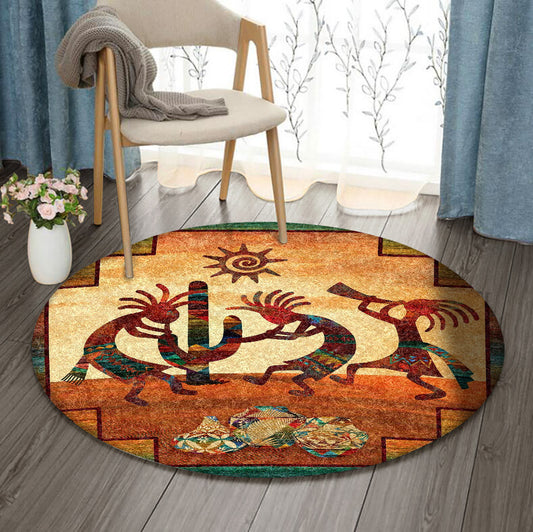 Native American Kokopelli DD0910081RR Round Area Rug