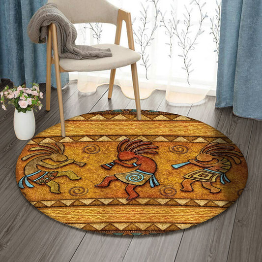 Native American Kokopelli DD1010119RR Round Area Rug