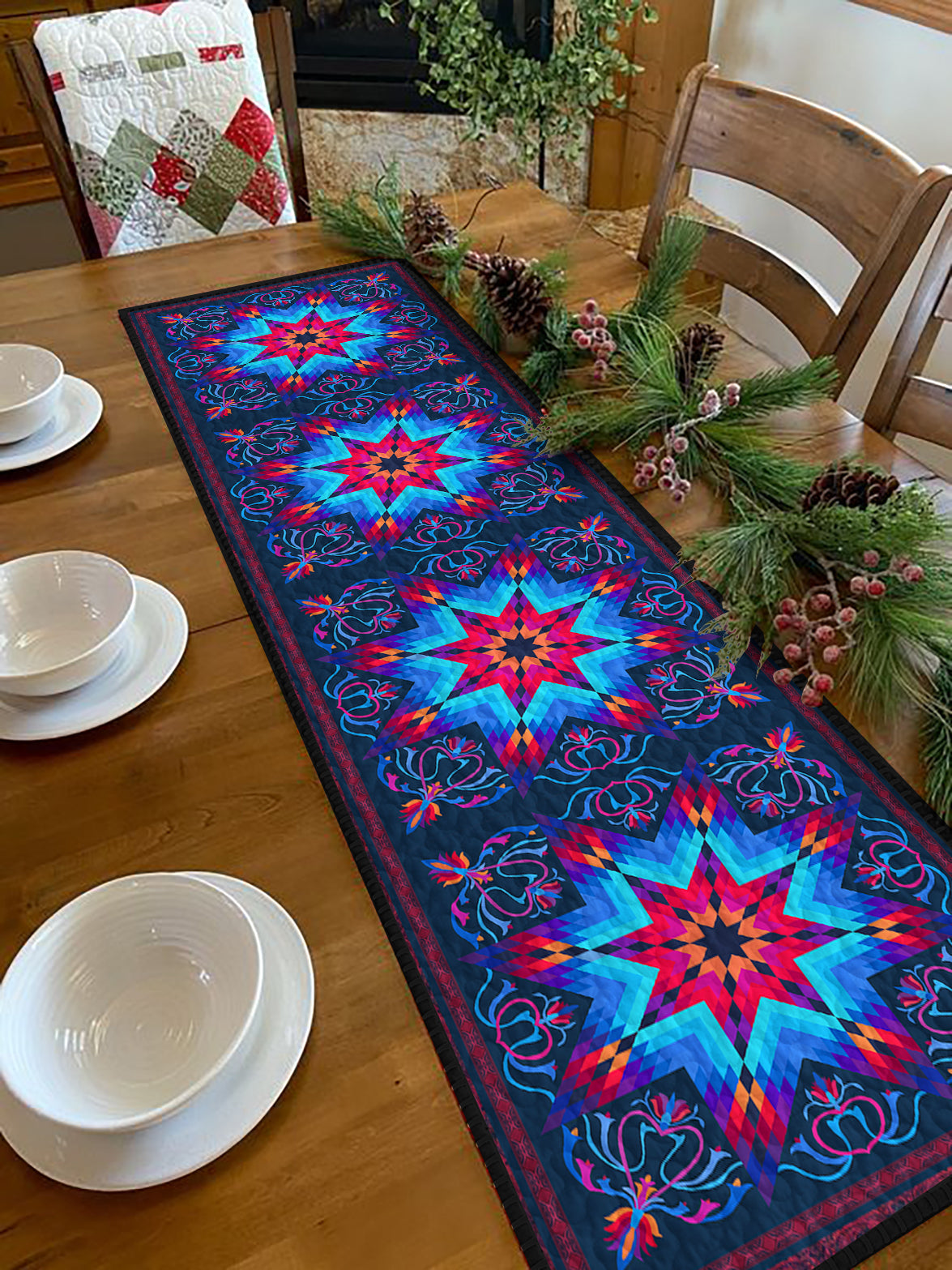 Native American Star CLA2810352QTR Quilted Table Runner